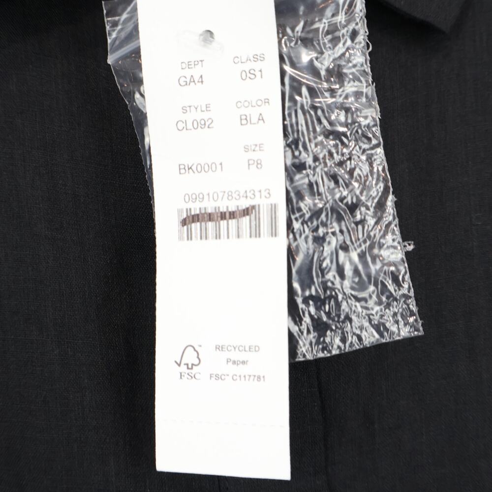 J.Crew Cerise Shirt Dress Ramie Black Size 8 Petite NWT - Picture 5 of 10